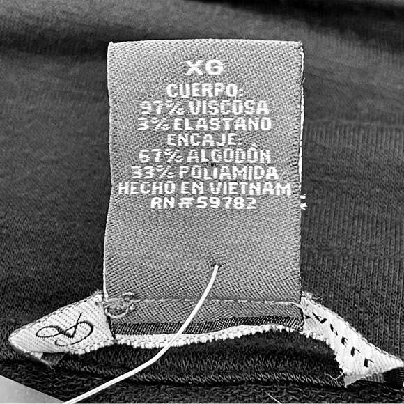 Adrianna Papell Floral Lace Overlay Front Sweatshirt Long Sleeves Round Neck - Picture 10 of 10